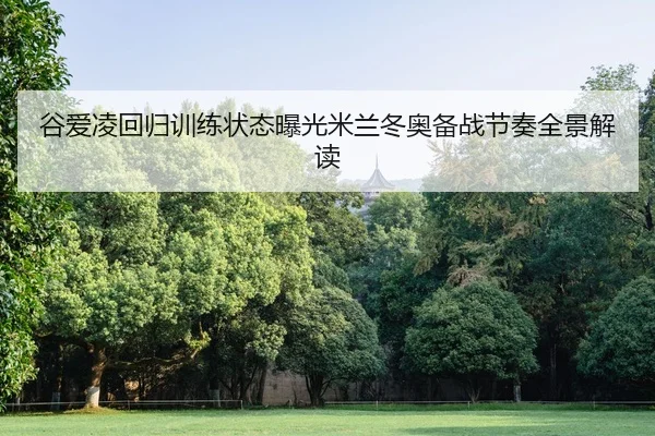 谷爱凌回归训练状态曝光米兰冬奥备战节奏全景解读